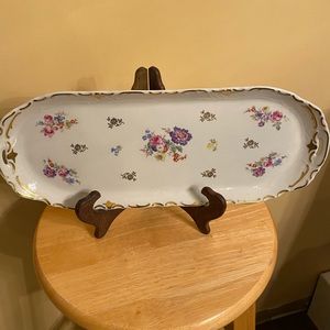 Fine bone China floral German tray 15” x 6”